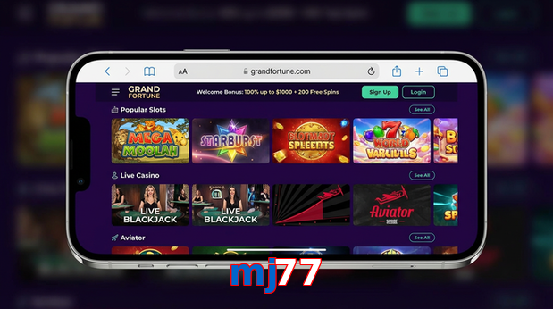 Main screen of Mj77 ios page for PK players